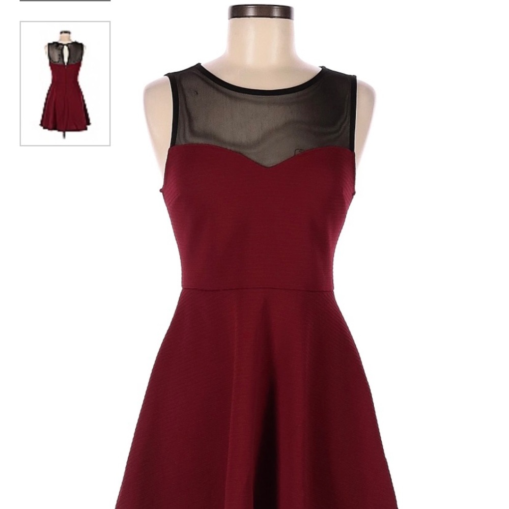 Forever 21 Sleeveless, Burgundy, Embellished Panel, Cocktail Party Dress -Size S